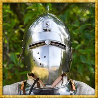 Beckenhaube mit Klappvisier und Zwiebel-Top aus 2mm Stahl