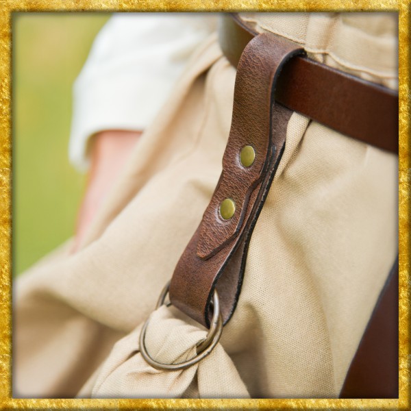 Mittelalterlicher Rockzipfel Halter aus Leder - Braun