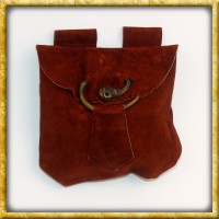 Gürteltasche mit Totenkopfschliesse - Braun