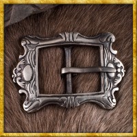 Rechteckige Mittelalter Gürtelschnalle aus vernickeltem Messing