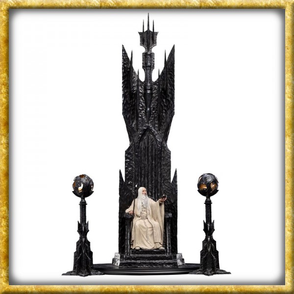 Herr der Ringe - Statue Saruman der Weisse auf Thron