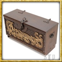 Wikinger Holztruhe Jörmungandr - 66 x 25 x 35cm