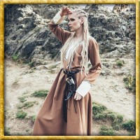 Wikingerkleid mit Handstickerei Freya - Sandfarben