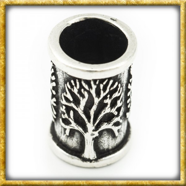 Mittelalter Bartperle mit Lebensbaum Yggdrasil aus Sterlingsilber