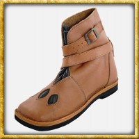 Spätmittelalterliche Kuhmaulstiefel - Hellbraun