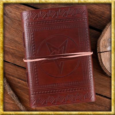 ROOGU Pentagramm-Stern Notizbuch / Skizzenbuch – XXL Lederbuch, Blanko, DIN B4, Vintage, Handgefertigt In Indien