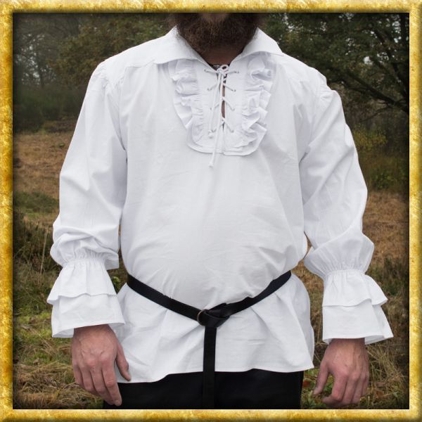 Foxxeo Piratenhemd Herren Schwarz - Rüschenhemd Mittelalter Look Für Karneval & LARP