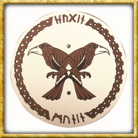 Wikingerschild Hugin und Munin aus Holz für Kinder