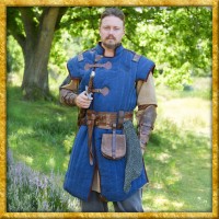 Mittelalter Gambeson Vari Used-Look - Blau/Braun