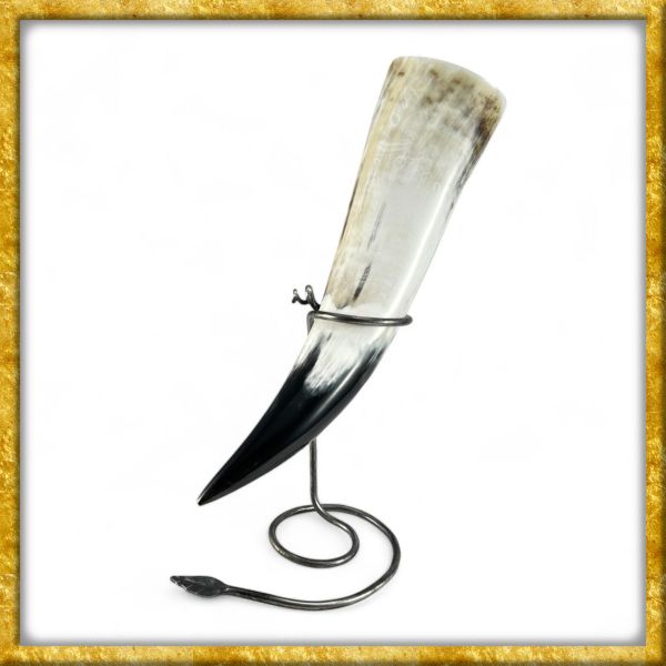 Geschmiedeter Trinkhornständer mit Blatt