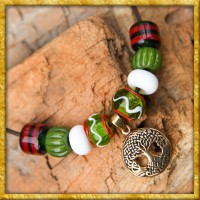 Wikinger Glasperlenkette mit Yggdrasil Anhänger
