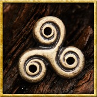 Beschläge mit keltischer Triskele aus Messing - 6 Stück