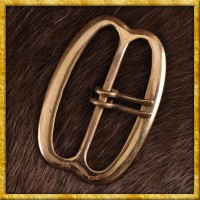 Mittelalter Gürtelschnalle aus Messing mit zwei Dornen