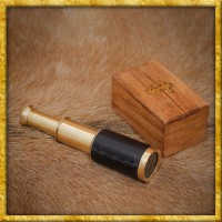 Fernrohr aus Messing mit Holzbox