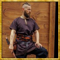 Wikinger Tunika mit kurzen Ärmeln Harbard - Dunkelbraun