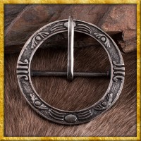 Runde Mittelalter Gürtelschnalle aus vernickeltem Messing