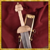 Römischer Gladius Pompeji mit dunkler Scheide und Riemen