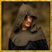 Mittelalter Gugel Mannix aus Leinen - Grün