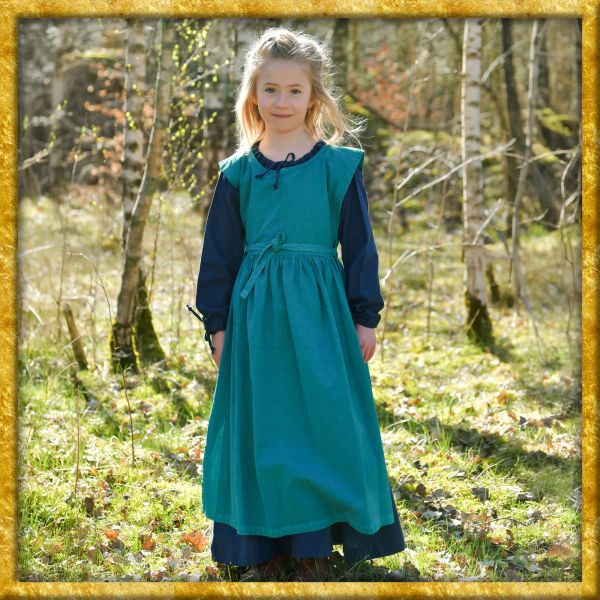 Mittelalter Überkleid Lilou für Kinder - Petrol