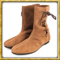 Schnürstiefel aus Veloursleder - Braun