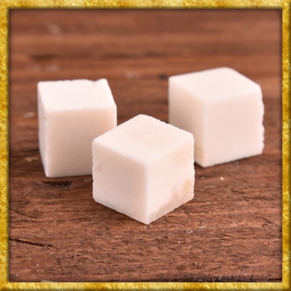 Knochenwürfel ohne Punkte - 3 Stück