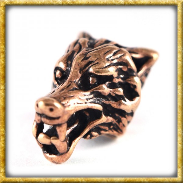 Bartperle mit Wolfskopf aus Bronze