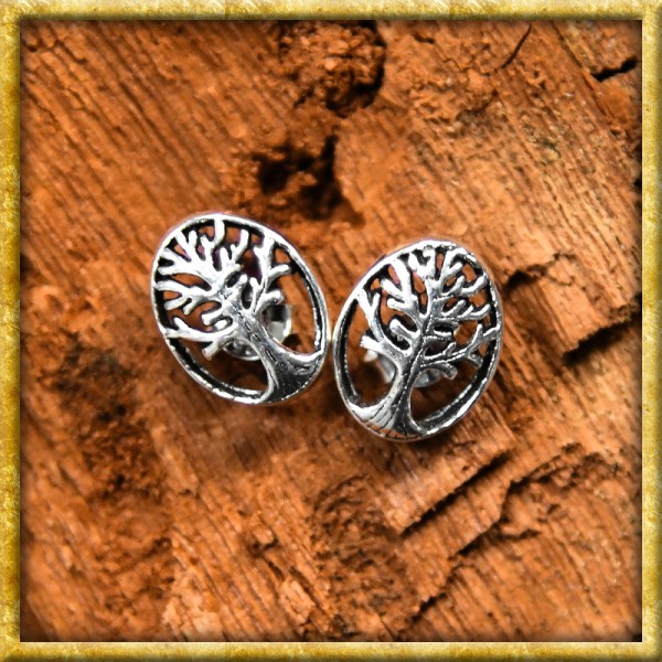 Nordische Ohrstecker Yggdrasil aus Sterlingsilber