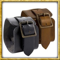 Manschettenarmband aus Leder - Schwarz oder Braun