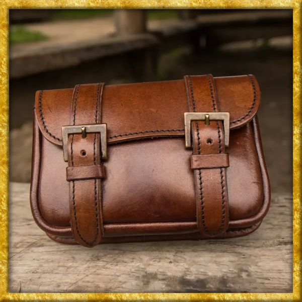 Grosse Ledergürteltasche Warrior - Braun