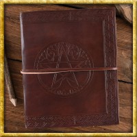 Grosses Lederbuch mit Pentagramm