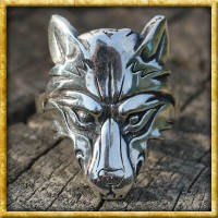 Ring mit Wolfskopf aus Silber