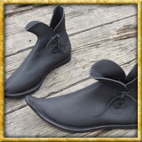 Mittelalter Schnabelschuhe mit Schnürung - Schwarz