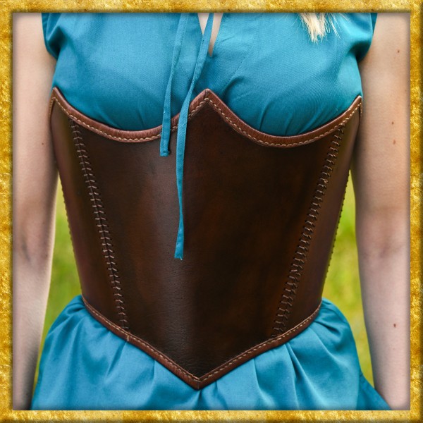 Unterbrust Corsage aus Leder - Braun
