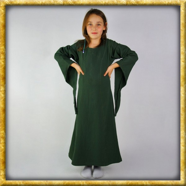 Kleid mit Trompetenärmeln für Mädchen - Grün
