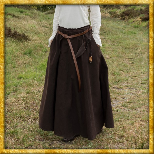 Weit ausgestellter Rock - Dunkelbraun