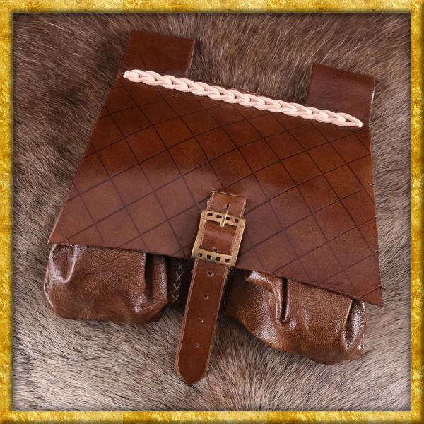 Mittelalterliche Ledertasche 14. Jahrhundert