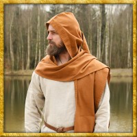 Mittelalter Schal mit Kapuze - Beigebraun