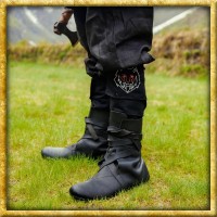 Wikingerstiefel Haithabu aus Nubukleder - Schwarz