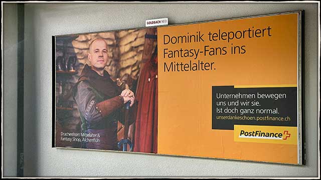 Plakat Kampagne Postfinance x Drachenhort