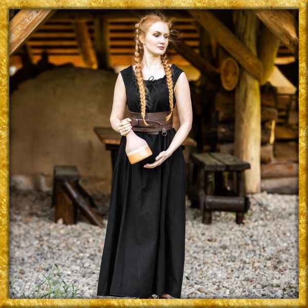 Bodenlanges Mittelalterkleid Ella - Schwarz