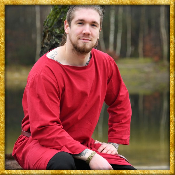 Langarm Tunika aus Baumwolle - Rot