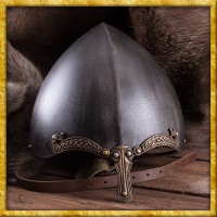 Nasalhelm mit keltischen Motiven Antik-Finish aus 1,2mm Stahl