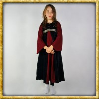 Samtkleid für Mädchen - Schwarz/Rot