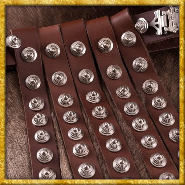 Römischer Legionärs Gürtel Cingulum aus Leder mit verzinntem Messing