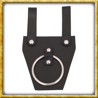 Axtgürtelhalter aus schwarzem Leder mit Ring