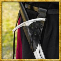 Geprägter Schwerthalter aus Leder - Schwarz