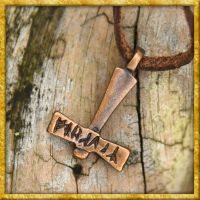 Halskette Thorshammer mit Runeninschrift aus Bronze