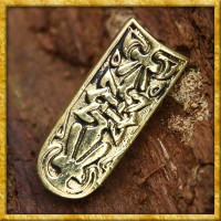 Wikinger Gürtelendbeschlag Riemenzunge aus Messing