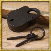 Kleines Mittelalter Vorhängeschloss mit 2 Schlüsseln