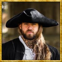 Wollfilzhut Dreispitz Hugo - Schwarz